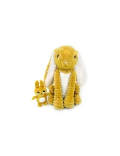 Les Deglingos Peluche Toudou le lapin jaune moutarde - Les Ptipotos by Déglingos