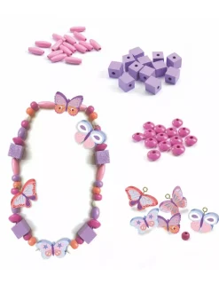 Djeco Perles en bois papillons -
