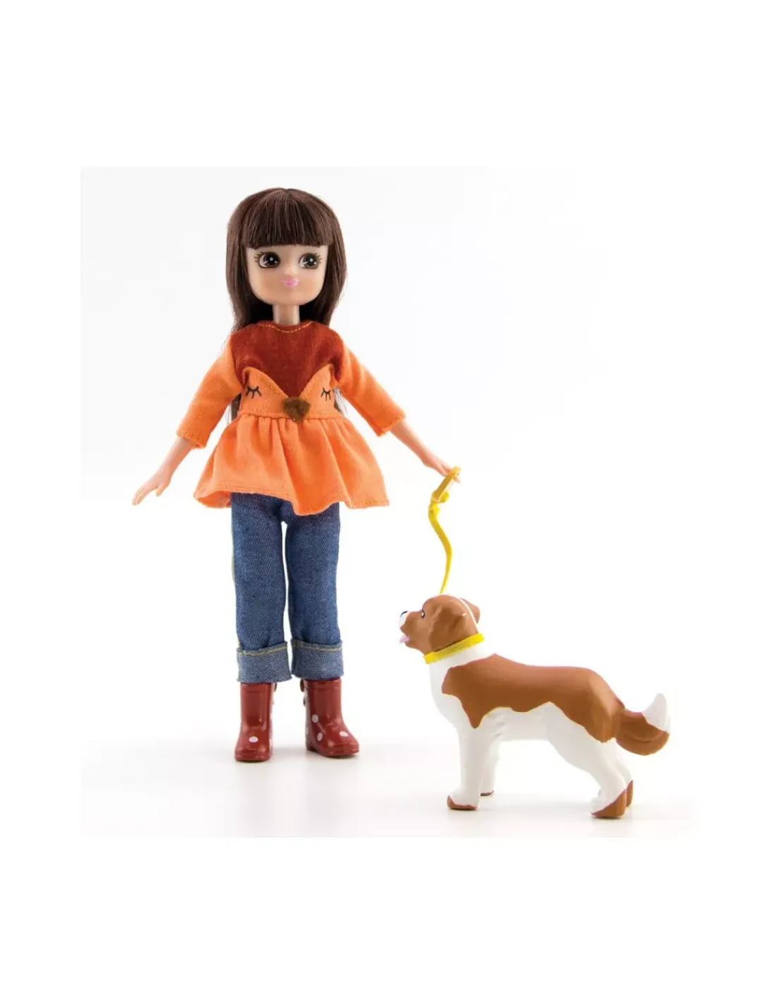 Lottie Poupée avec chien promenade dans le parc