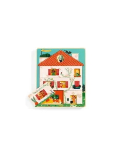 Djeco Puzzle 3 niveaux Chez Léo -