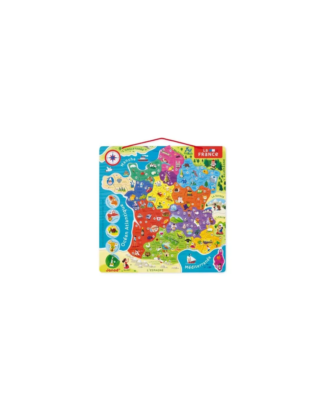 Enfant Janod Puzzle carte de France magnétique -