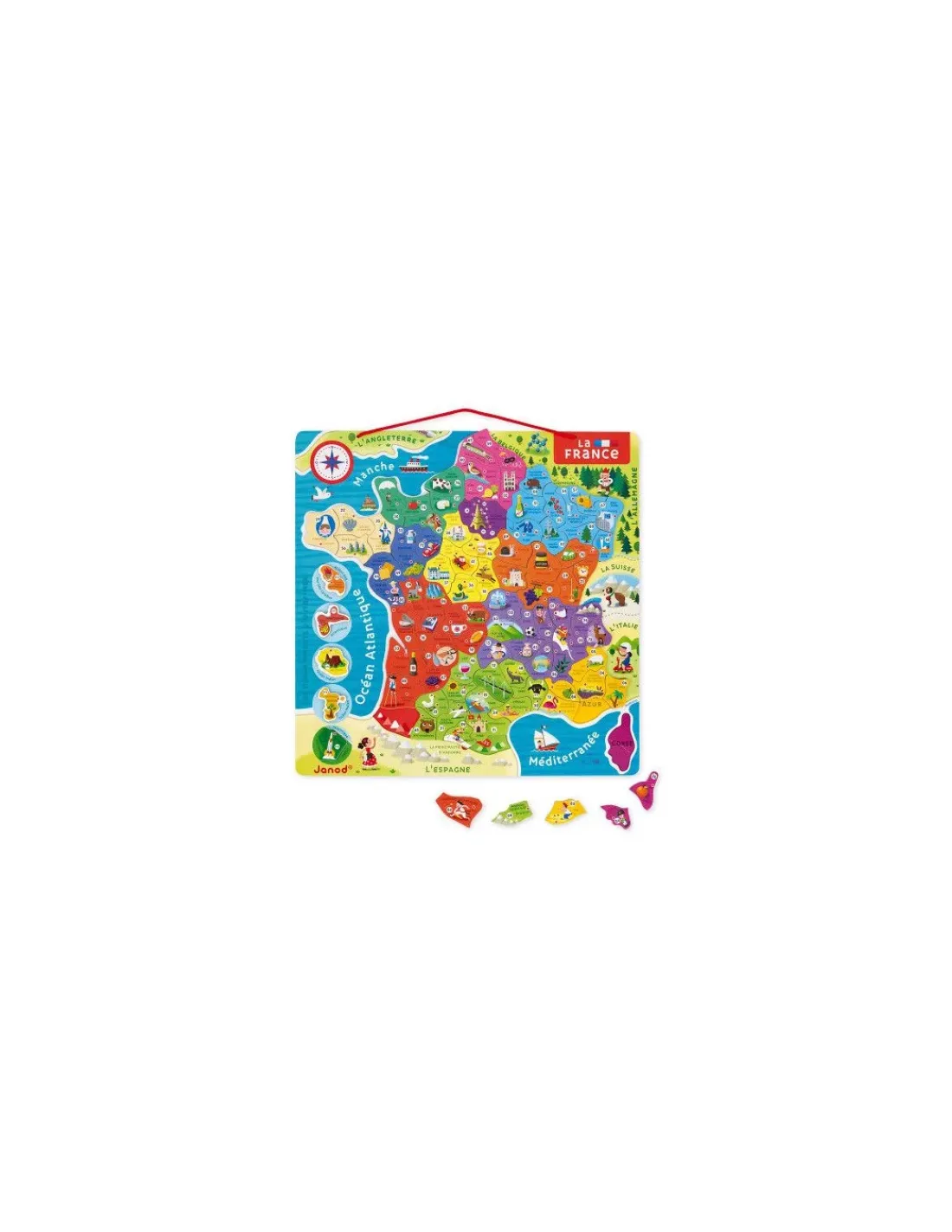 Enfant Janod Puzzle carte de France magnétique -
