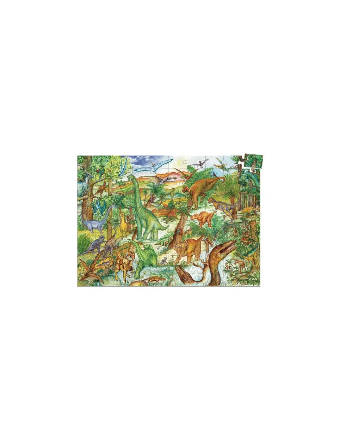 Djeco Puzzle d'observation Dinosaures et livret -