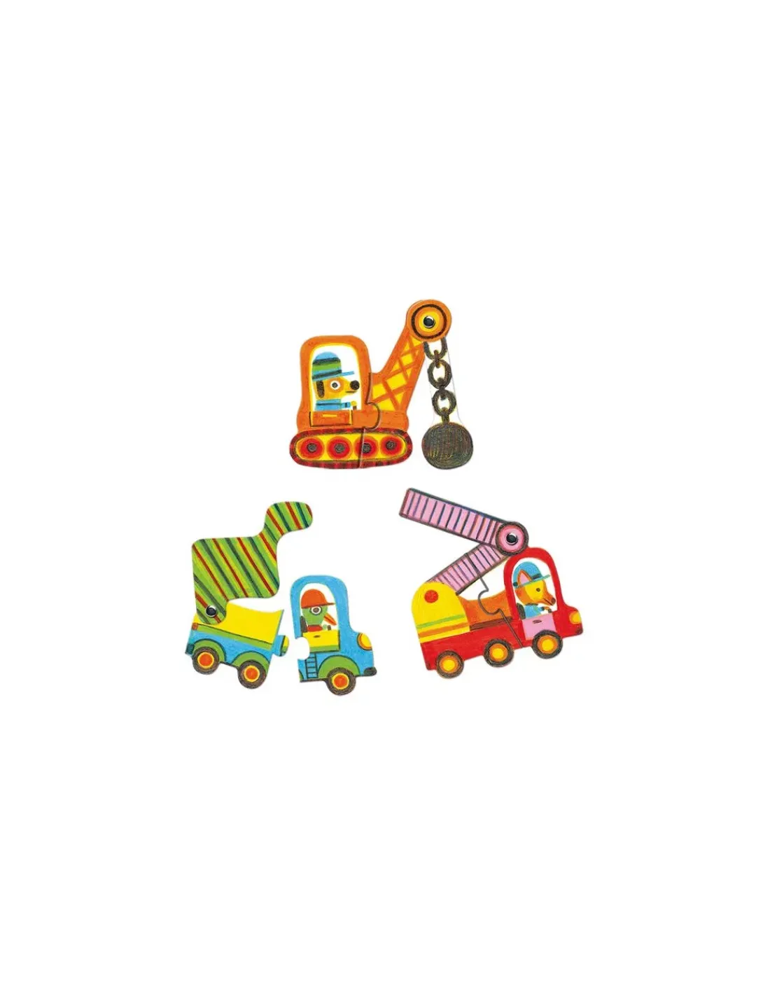 Djeco Puzzle duo articulo véhicules -