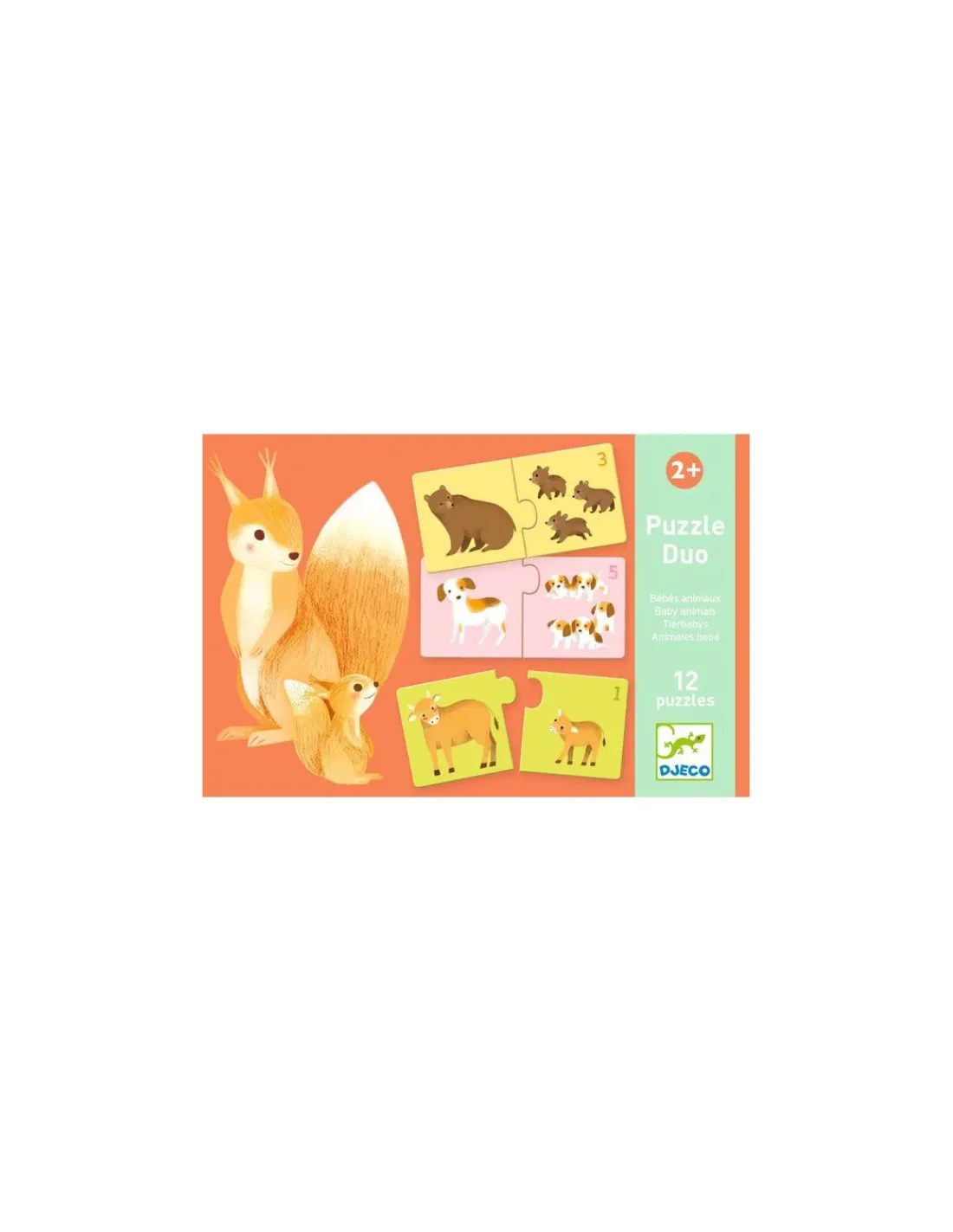 Djeco Puzzle duo Bébés animaux -