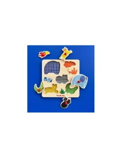 Moulin Roty Puzzle encastrable 5 animaux Les toupitis -