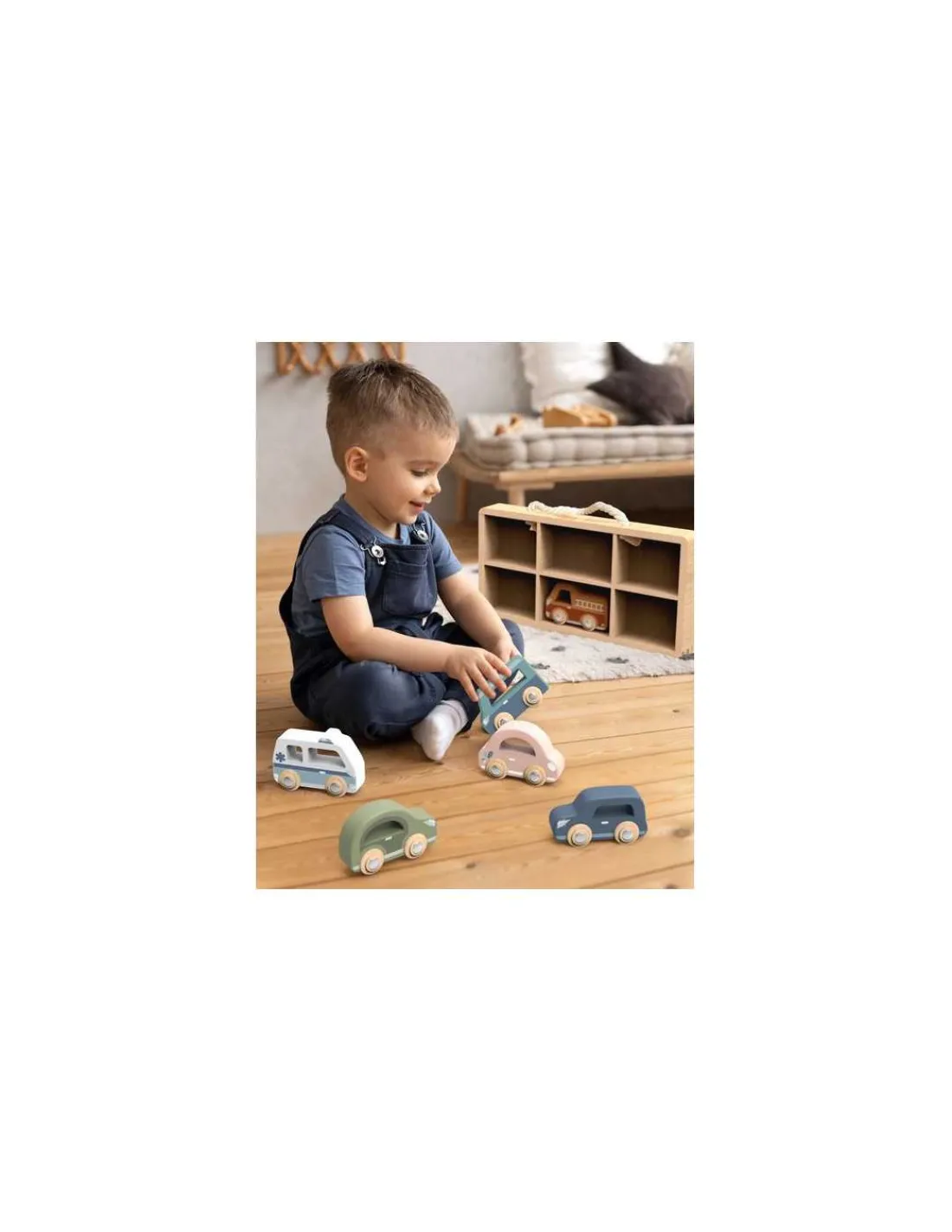 Speedy Monkey Set de 6 voitures en bois -