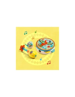 Enfant Djeco Set musical tambourin, maracas et castagnette Animambo -