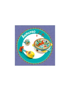Enfant Djeco Set musical tambourin, maracas et castagnette Animambo -