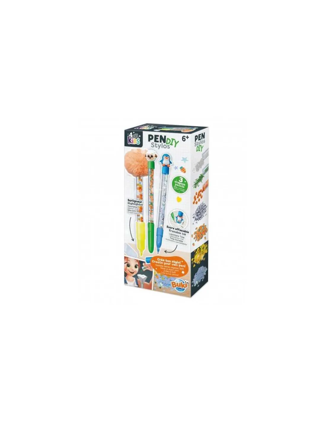 Enfant Buki France Stylos DIY Animaux - Buki