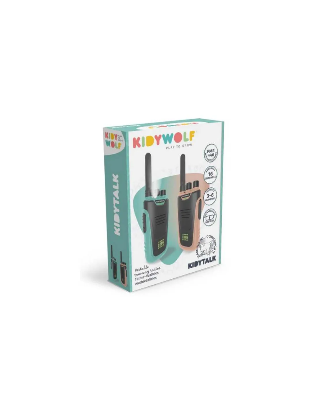 Kidywolf Talkie walkie avec batterie beige et cyan -