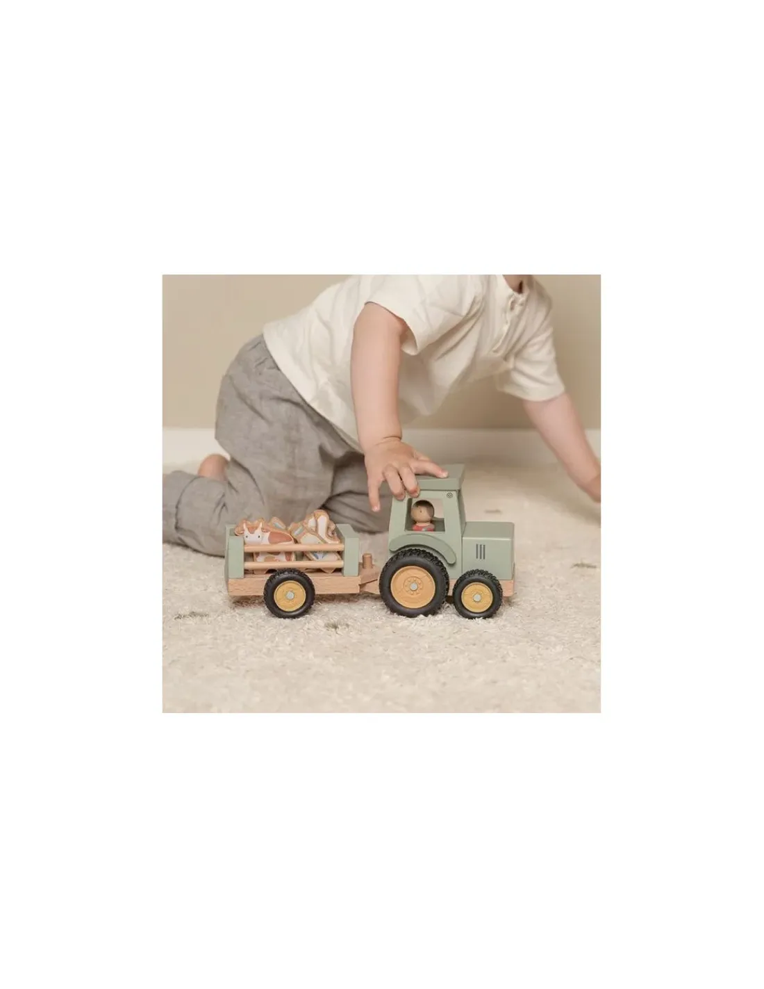 Little Dutch Tracteur avec remorque Little Farm -