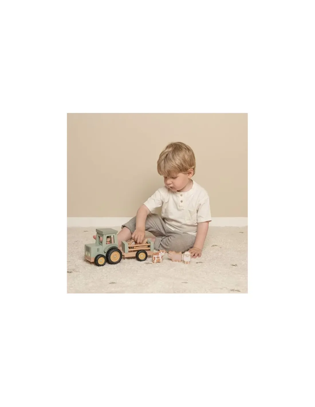Little Dutch Tracteur avec remorque Little Farm -