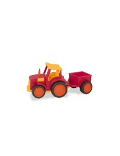 B.Toys Tracteur rouge avec remorque -