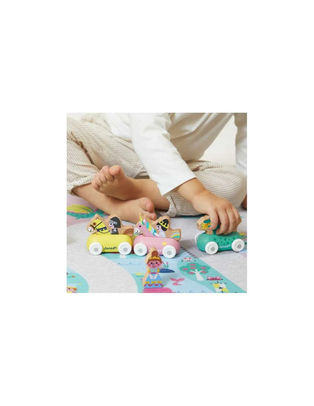 Janod Véhicule roulant chevalier et dragon Cross Roads -