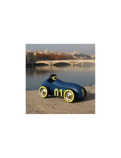 Vilac Voiture en bois Old sport Compet’ bleu nuit -