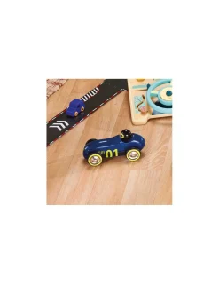 Vilac Voiture en bois Old sport Compet’ bleu nuit -