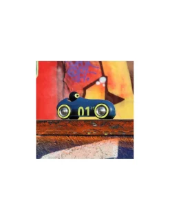 Vilac Voiture en bois Old sport Compet’ bleu nuit -